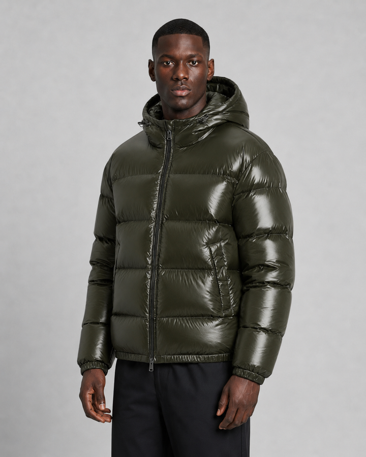Chaqueta acolchada brillante de hombre