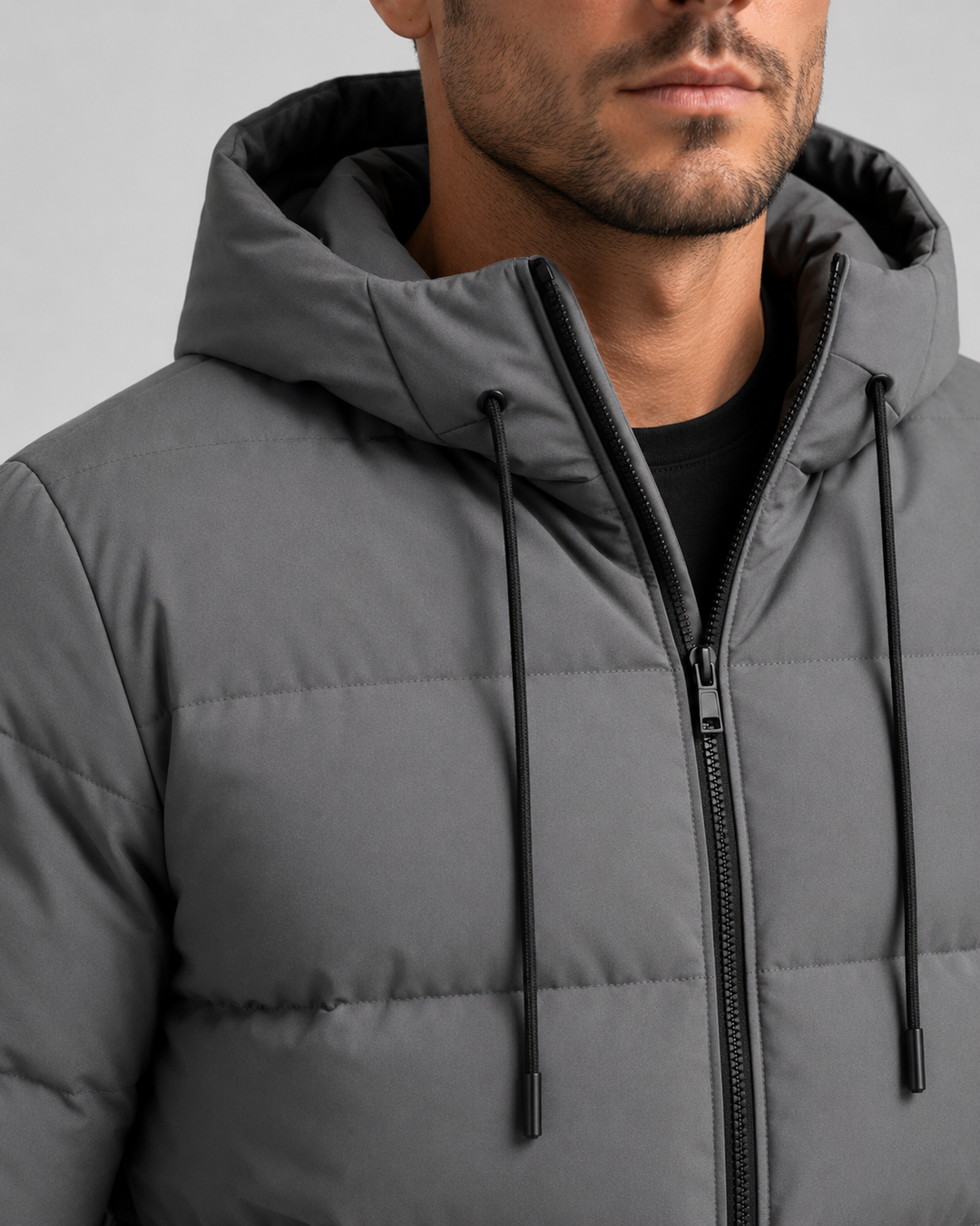 Chaqueta acolchada con capucha hombre