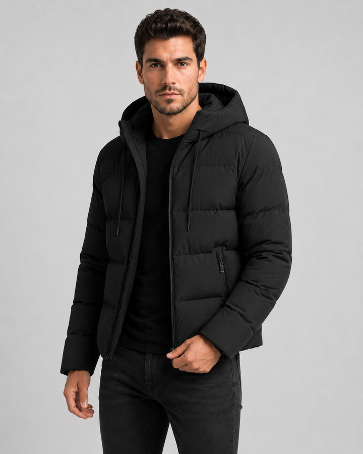 Chaqueta acolchada con capucha hombre