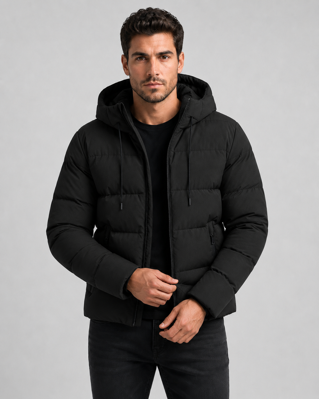 Chaqueta acolchada con capucha hombre