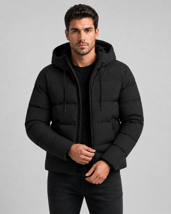 Chaqueta acolchada con capucha hombre