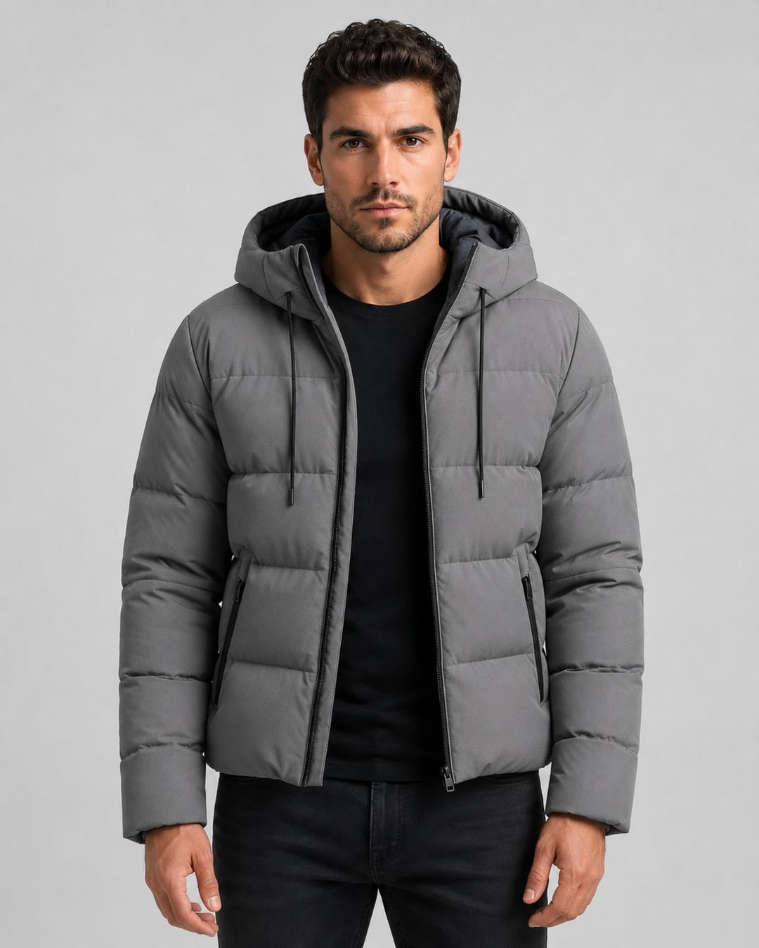 Chaqueta acolchada con capucha hombre