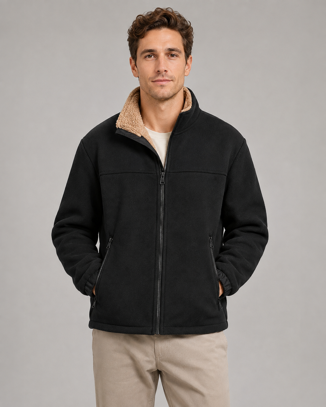Chaqueta de forro polar sherpa