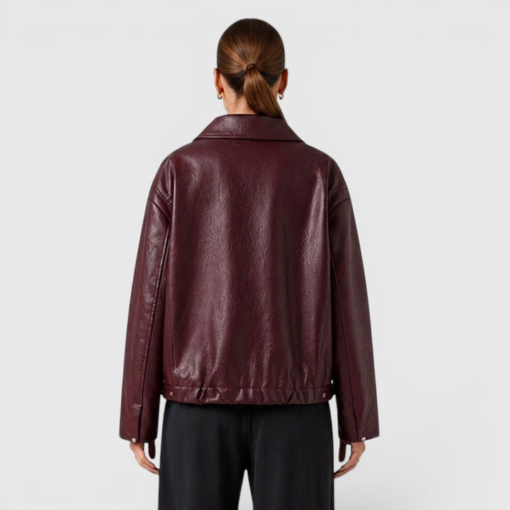 Chaqueta Efecto Piel con Cremallera