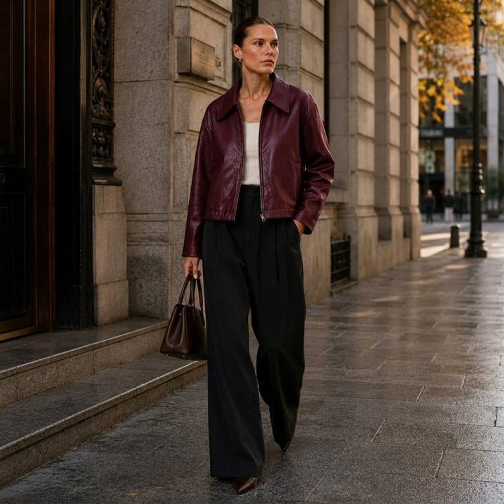 Chaqueta Efecto Piel con Cremallera