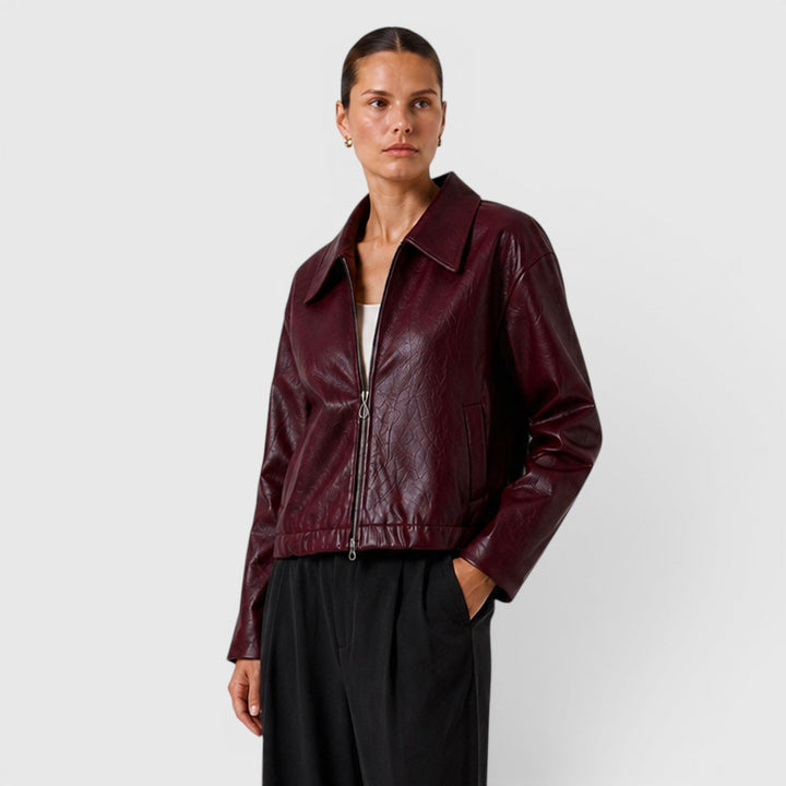 Chaqueta Efecto Piel con Cremallera