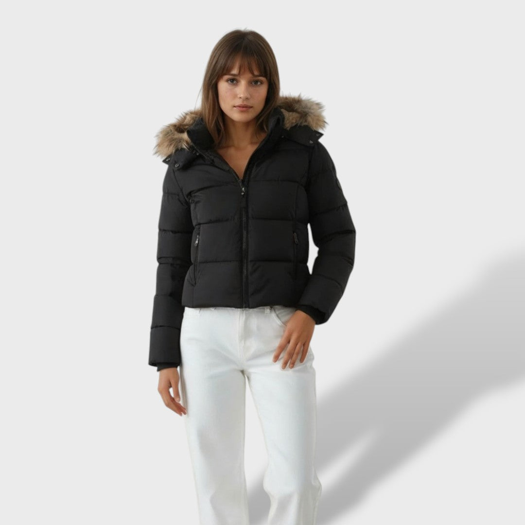 Chaqueta femenina acolchada de plumas