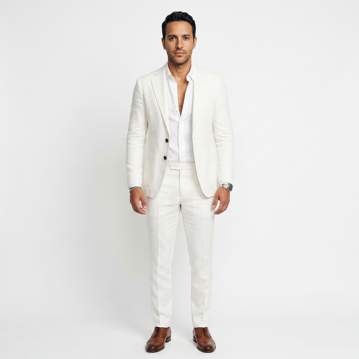 Traje Lino - Blanco - Frente