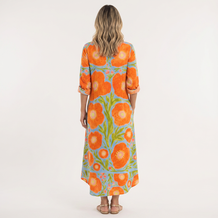 Vestido Floral Boda - Multicolor - Costas
