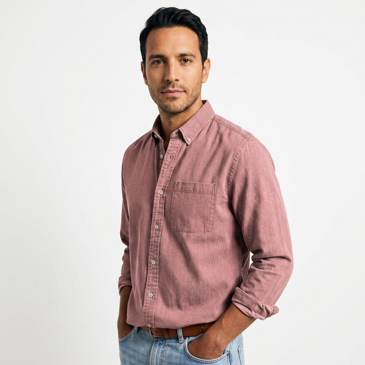 Camisa Vintage - Rosa - Lado