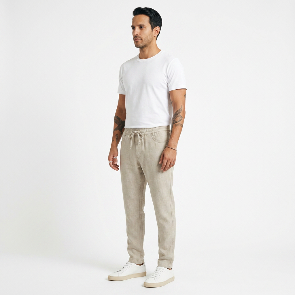 Pantalon Lino - Caqui - CorpoTodo