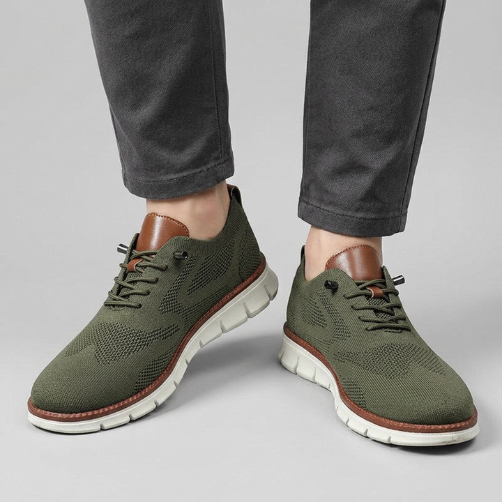 Zapatillas Ligeras Piel Genuina - Verde Militar - Calcado