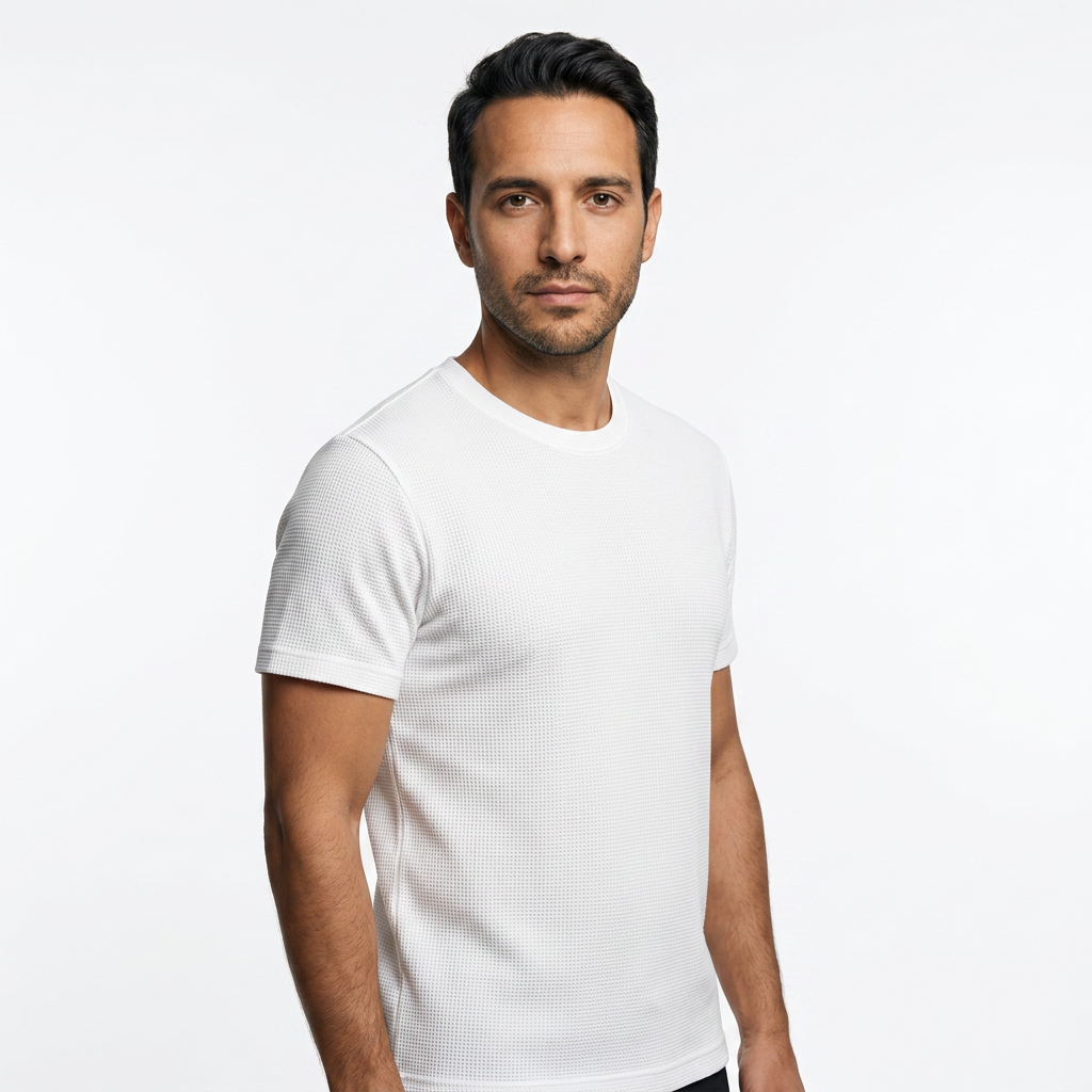 Camiseta Waffle - Blanco - Lado