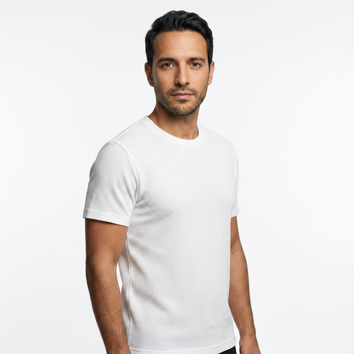 Camiseta Waffle - Blanco - Lado