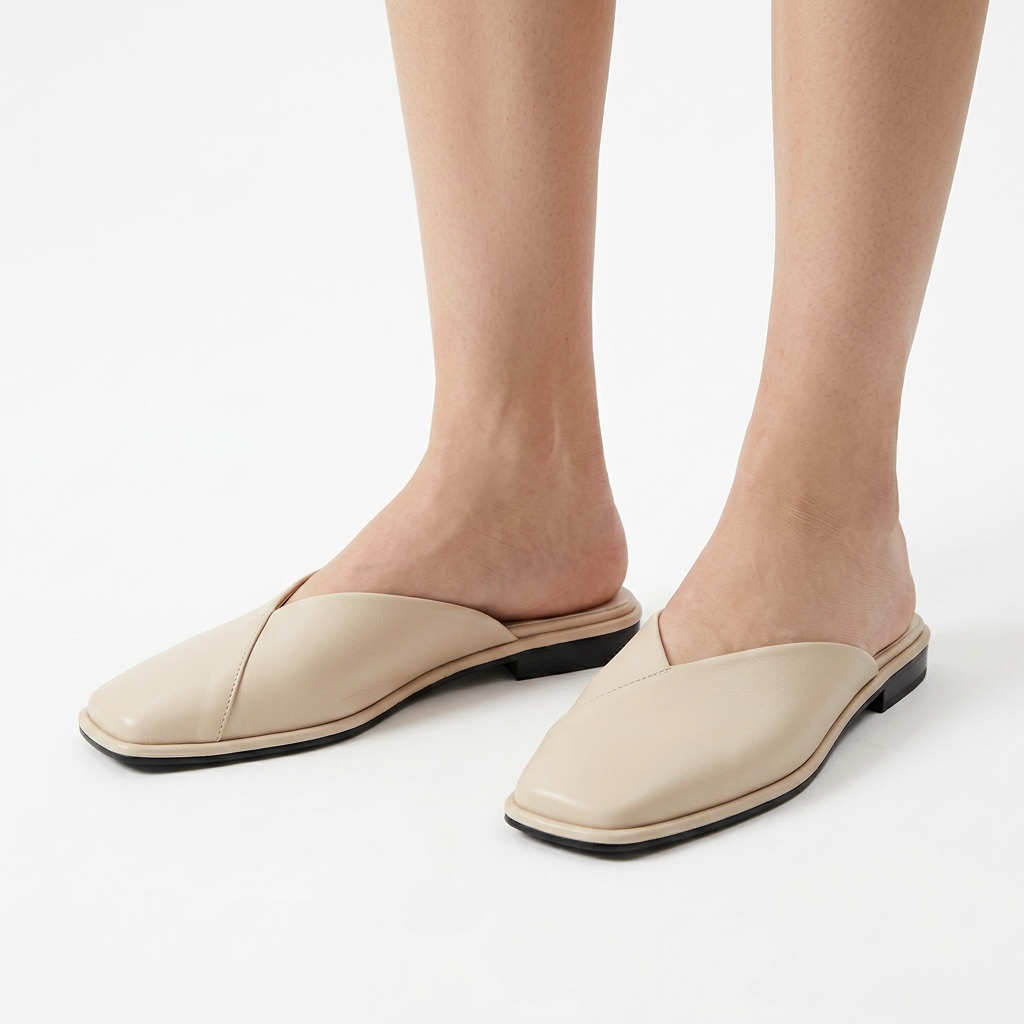 Sandalias Puntera Cuadrada - Beige - Calcado