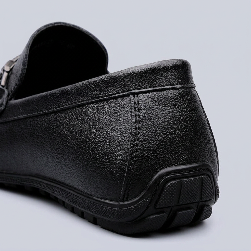 Mocasines Piel Minimalista - Negro - Pormenor