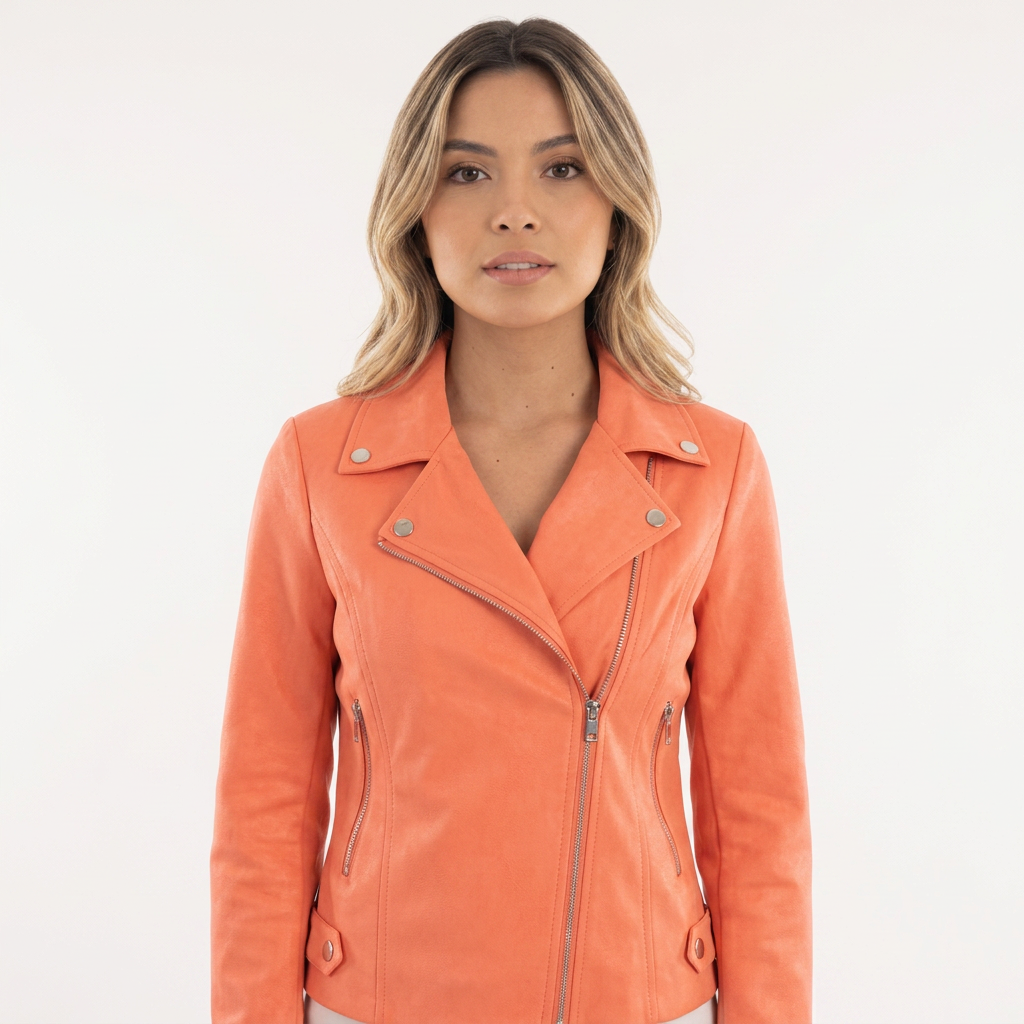 Chaqueta Moto Convertible - Naranja - Frente