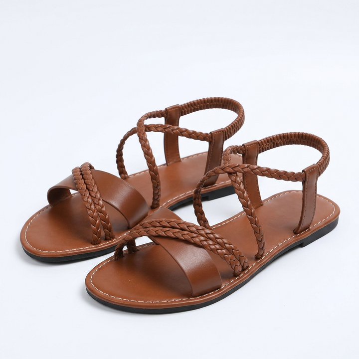 Sandalias Trenzadas - Marron - Par