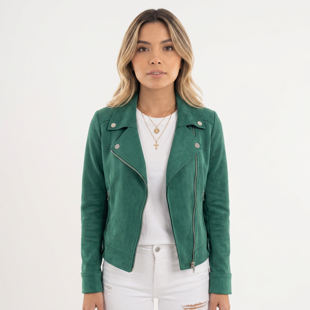 Chaqueta Moto Convertible - Verde - Frente