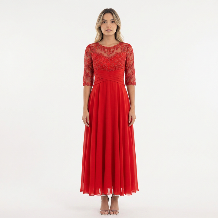 Vestido Encaje - Naranja - Frente