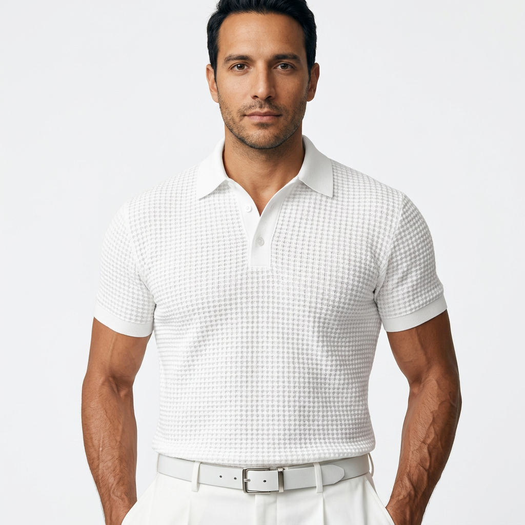 Camisa Waffle - Blanco - Frente