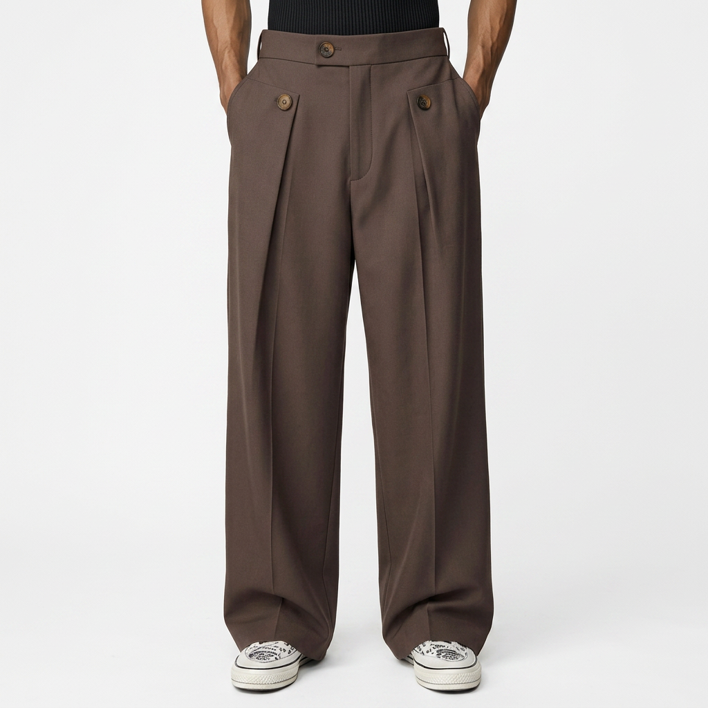 Pantalon Ancha - Marron - ApenasCalcas