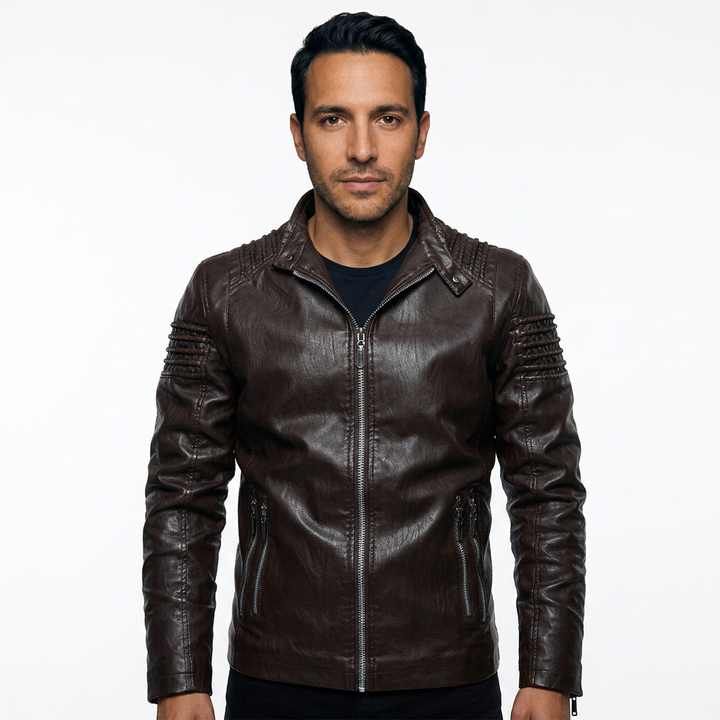 Chaqueta Moto - Marron - Frente