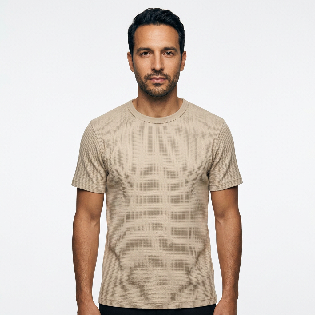 Camiseta Waffle - Beige - Frente