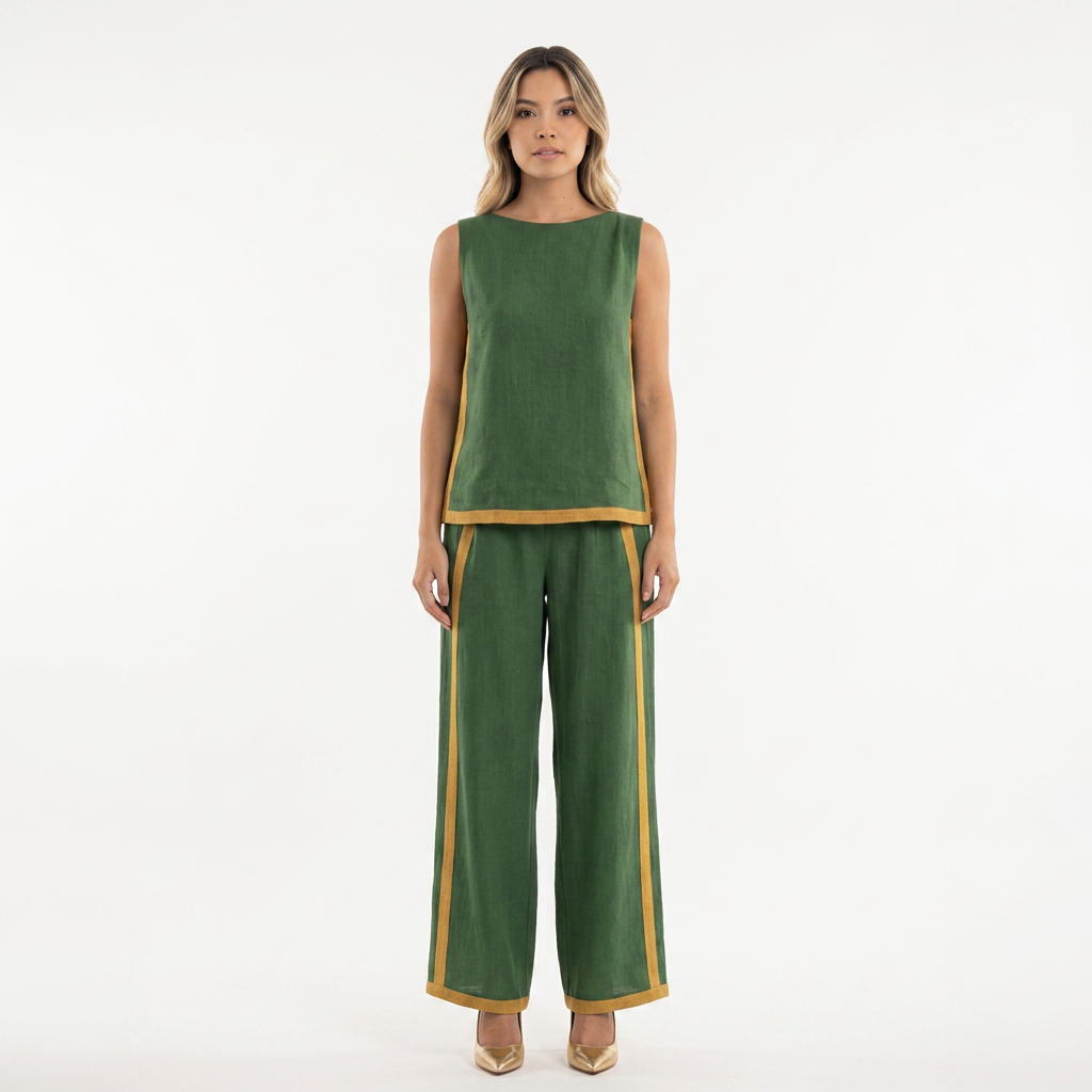 Conjunto Top Pantalon - Verde - Frente
