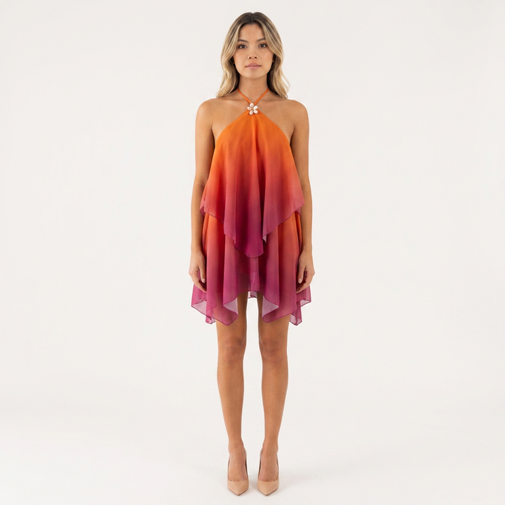 Vestido Halter - Naranja - Frente