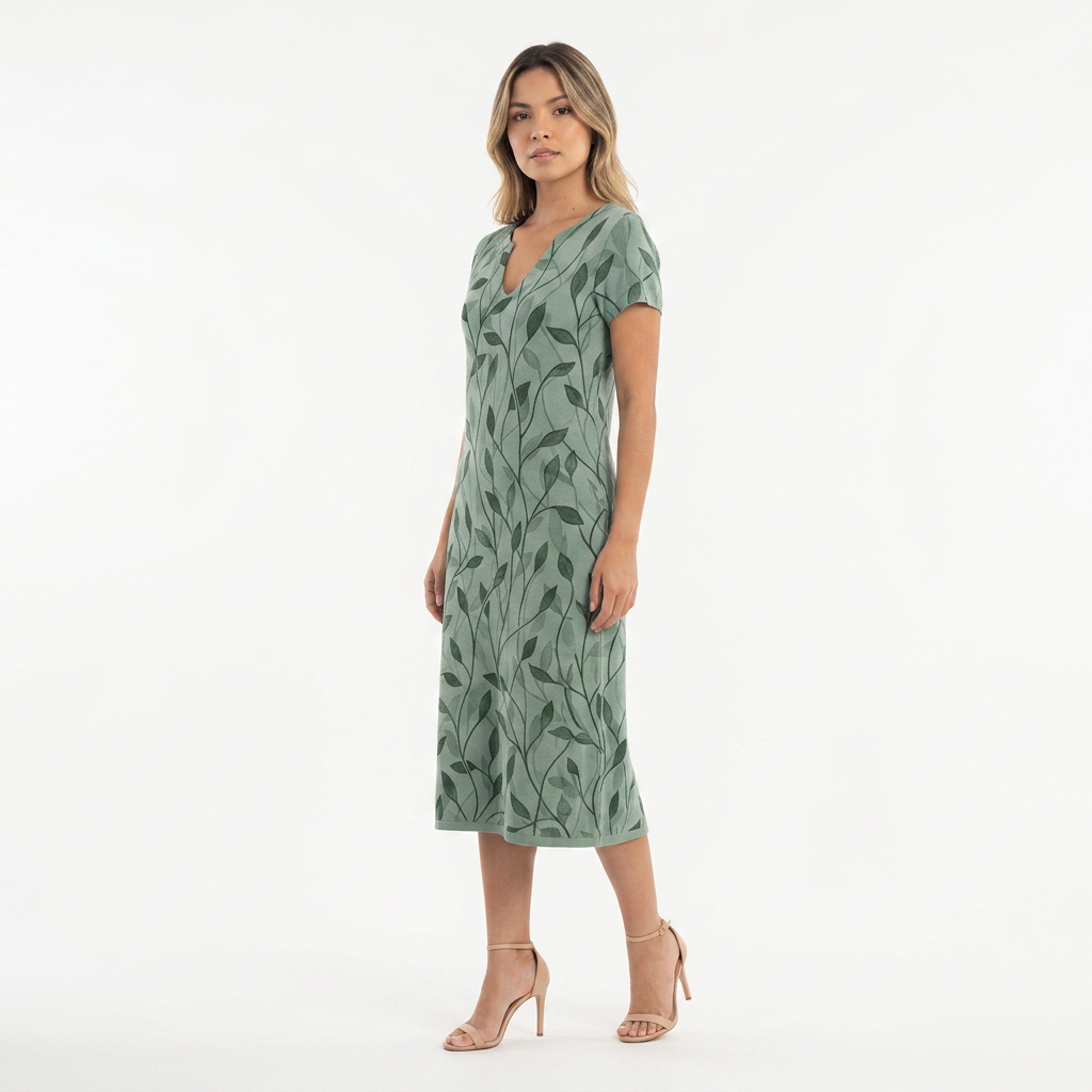 Vestido Escote V - Verde - CorpoTodo