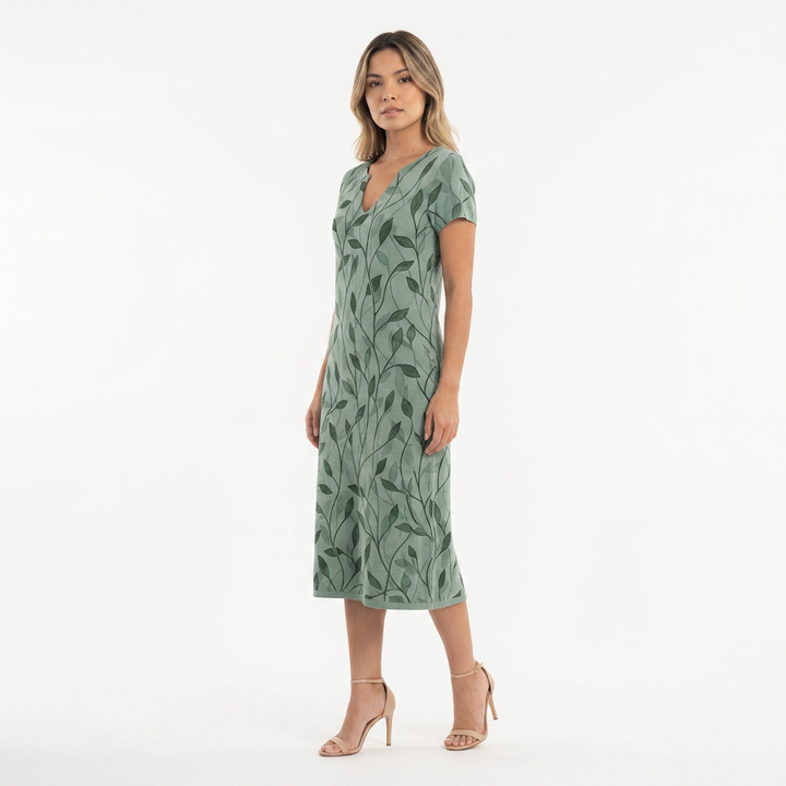 Vestido Escote V - Verde - CorpoTodo