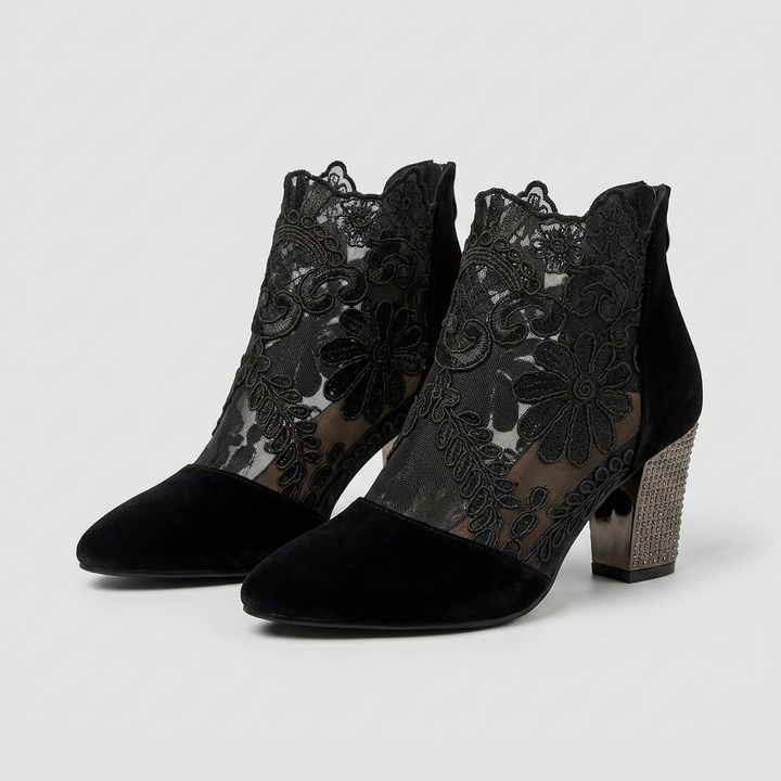 Tacones Encaje - Negro - Par