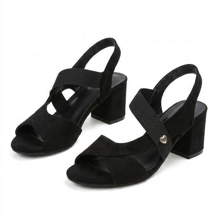 Tacones Bloque Ortopedicos - Negro - Par