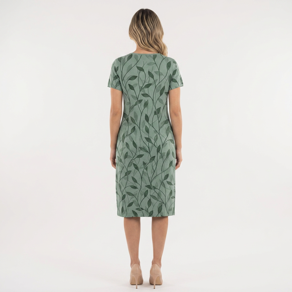 Vestido Escote V - Verde - Costas