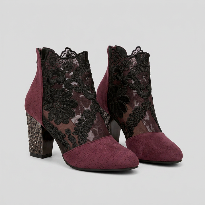 Tacones Encaje - Rojo - Par