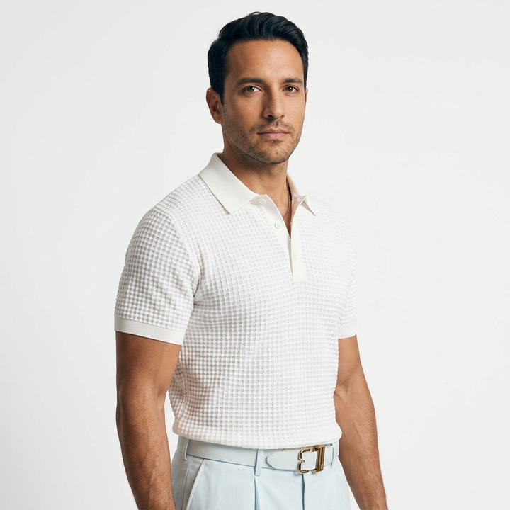 Camisa Waffle - Blanco - Lado
