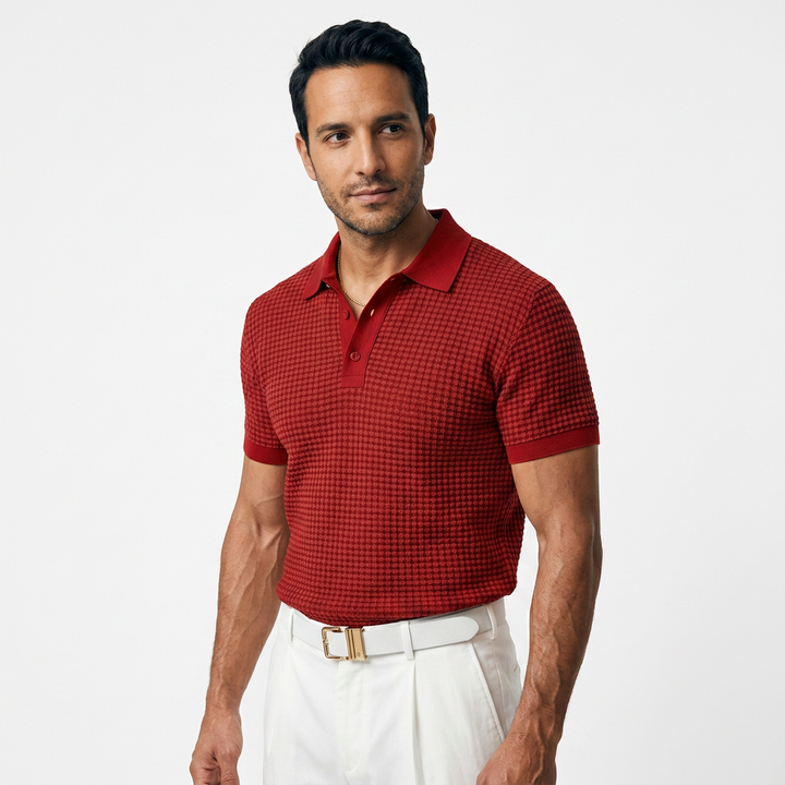 Camisa Waffle - Rojo - Lado