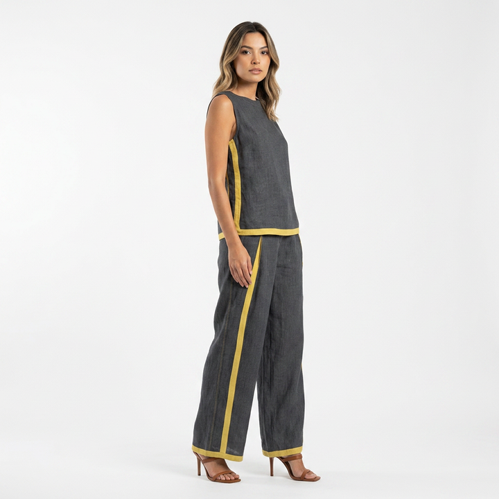 Conjunto Top Pantalon - Gris - CorpoTodo