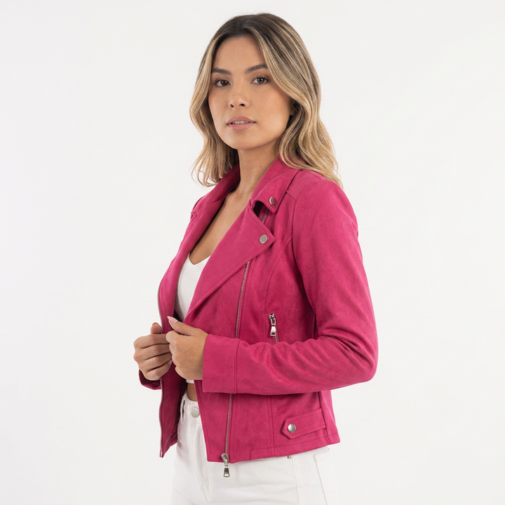 Chaqueta Moto Convertible - Rosa - Lado