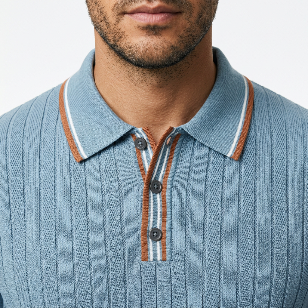 Polo Vintage - Azul - Pormenor