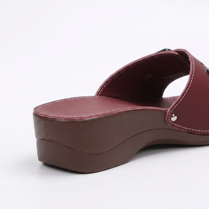 Sandalias Cuna Suave - RojoVino - Pormenor