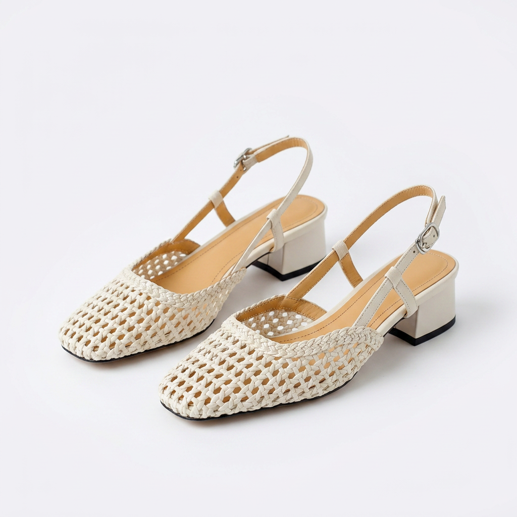 Sandalias Slingback - Crema - Par