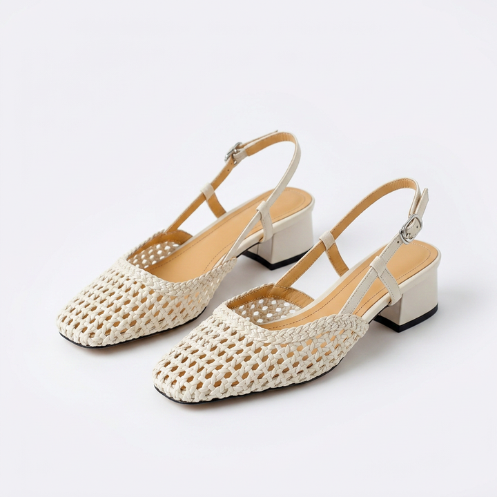 Sandalias Slingback - Crema - Par