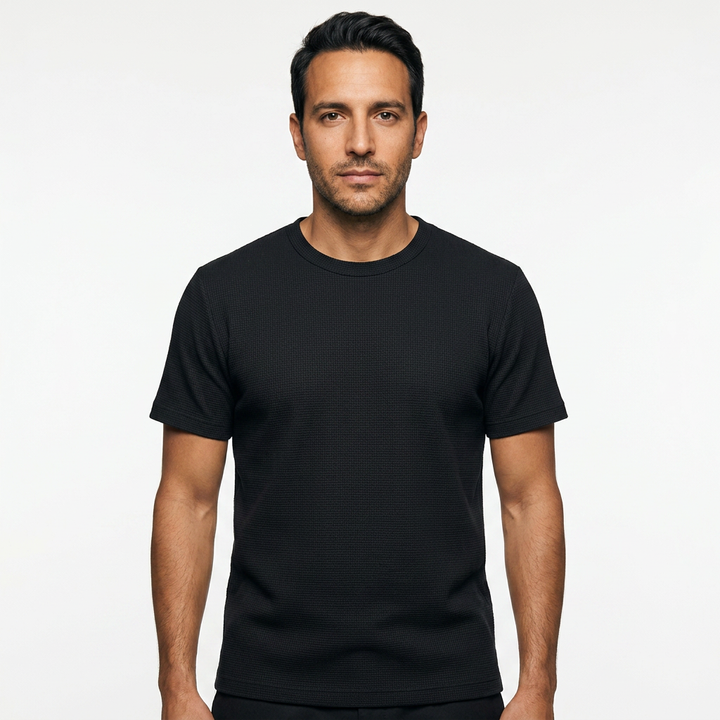 Camiseta Waffle - Negro - Frente