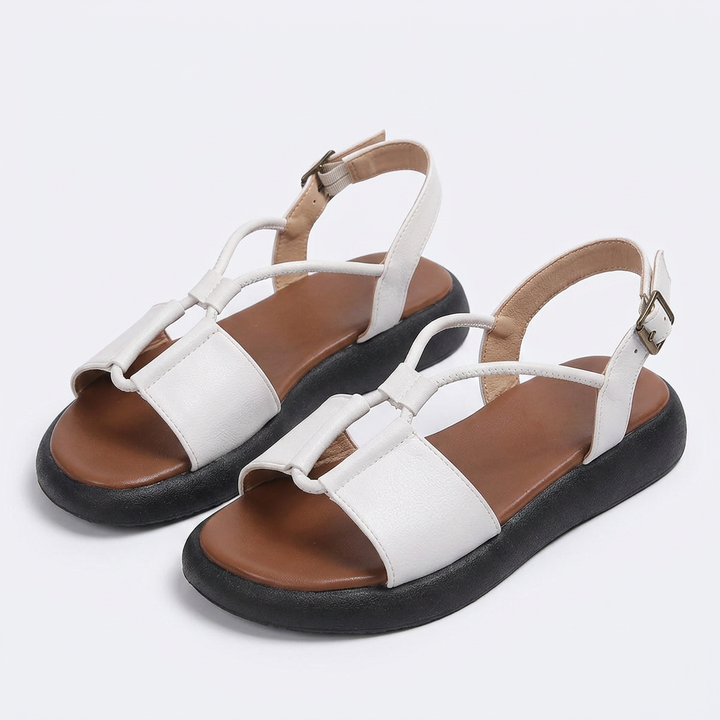 Sandalias Puntera Redonda - Blanco - Par