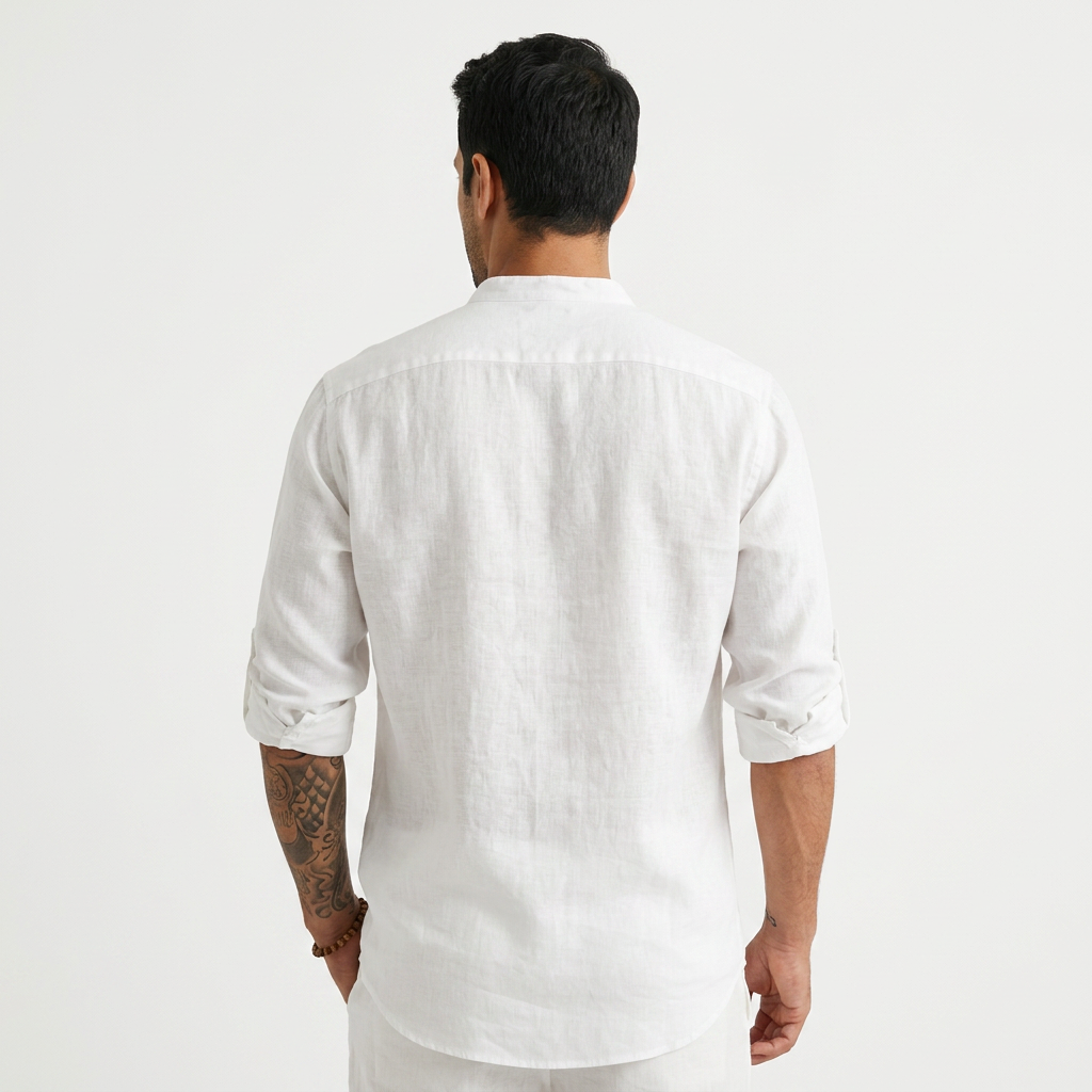 Camisa Lino - Blanco - Costas
