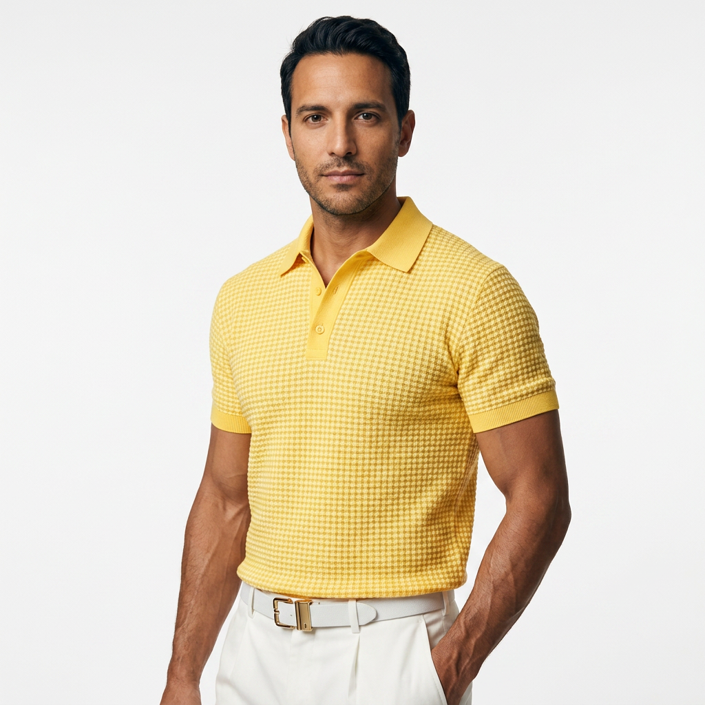 Camisa Waffle - Amarillo - Lado