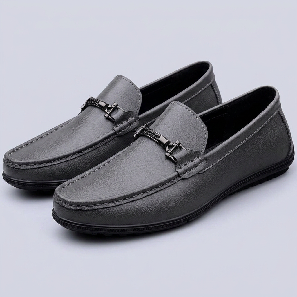 Mocasines Piel Minimalista - Gris - Par