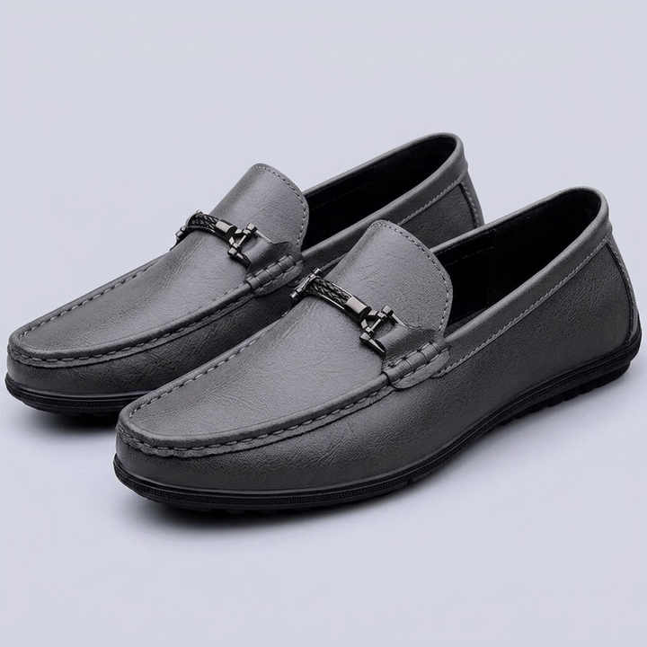 Mocasines Piel Minimalista - Gris - Par